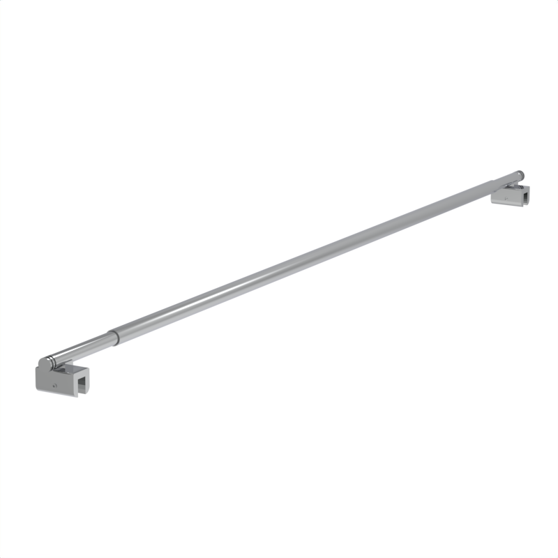 Barre de support de douche réglable, verre à verre — Chrome (image d'illustration)