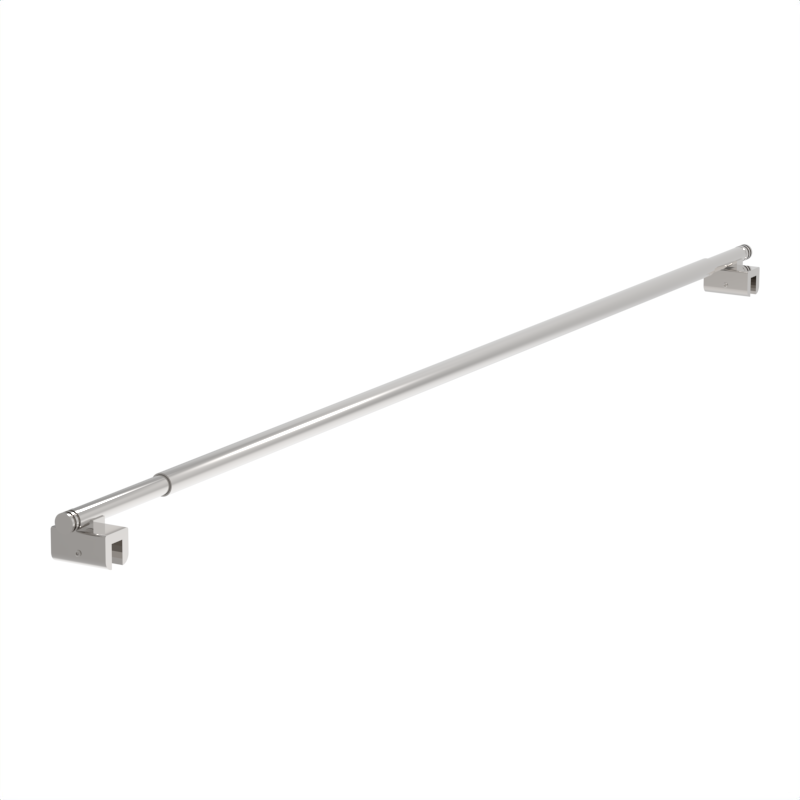Barre de support de douche réglable, verre à verre — Nickel poli (image d'illustration)