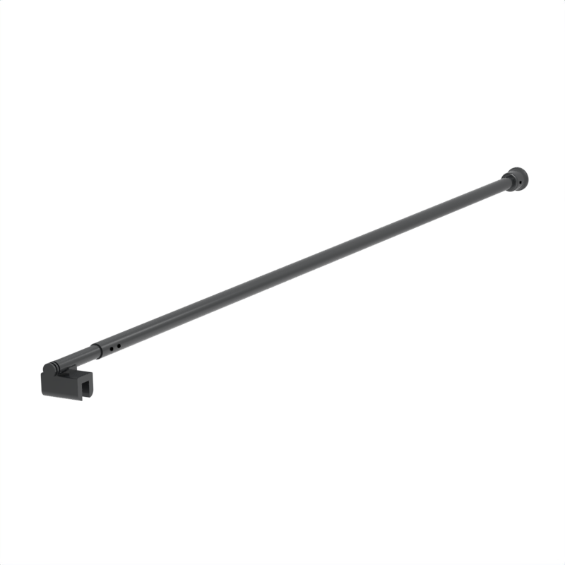 Barre de support de douche réglable, mur à verre — Gris anthracite (image d'illustration)