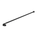 Barre de support de douche réglable, mur à verre — Noir mat (image d'illustration)