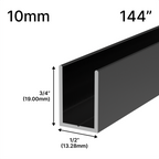 Profilé en U pour douche, verre 10 mm (144 po) — Bronze huilé (image d'illustration)