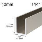 Profilé en U pour douche, verre 10 mm (144 po) — Nickel brossé (image d'illustration)