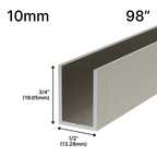 Profilé en U pour douche, verre 10 mm, 98 po — Bronze brossé