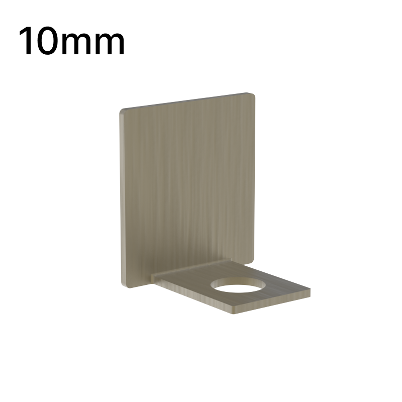 Embout de profilé en U, verre 10 mm — Bronze brossé