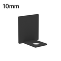 Embout de profilé en U, verre 10 mm — Noir mat
