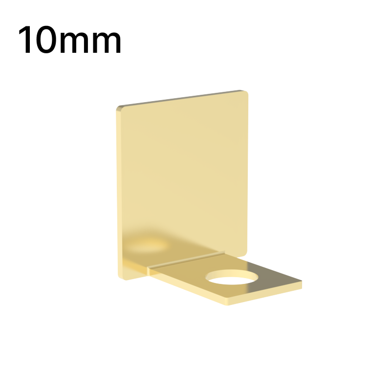 Embout de profilé en U, verre 10 mm — Laiton poli