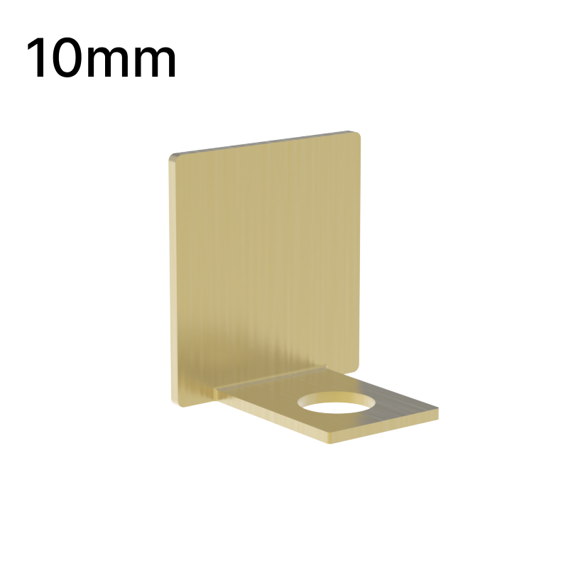Embout de profilé en U, verre 10 mm — Laiton satiné