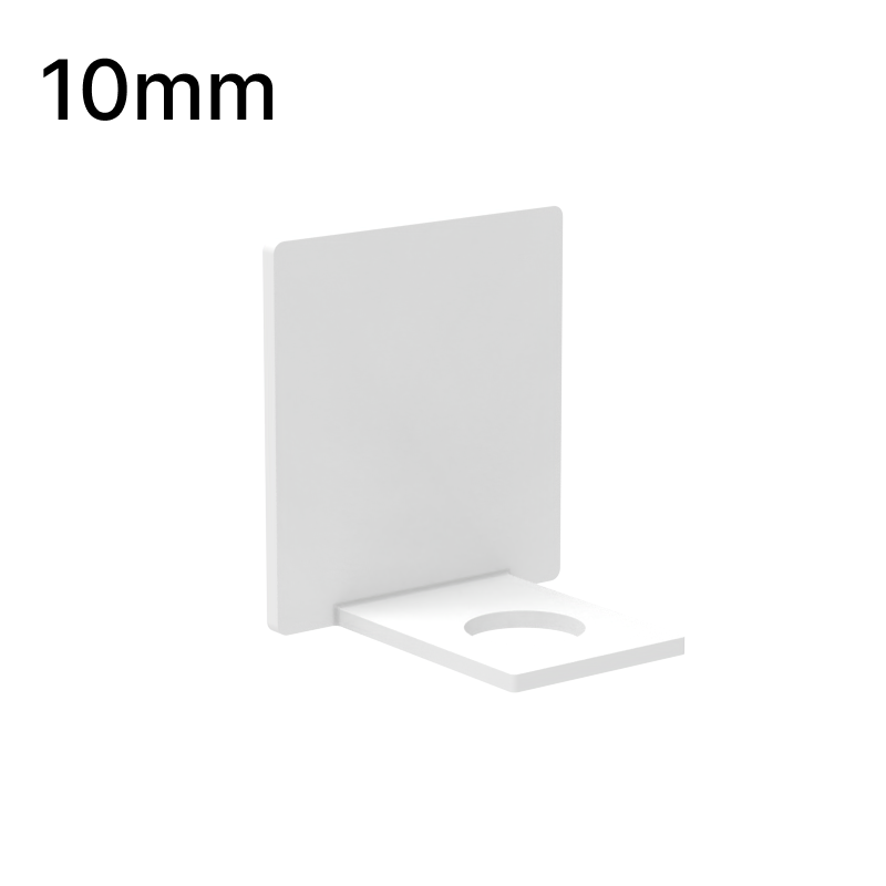 Embout de profilé en U, verre 10 mm — Blanc
