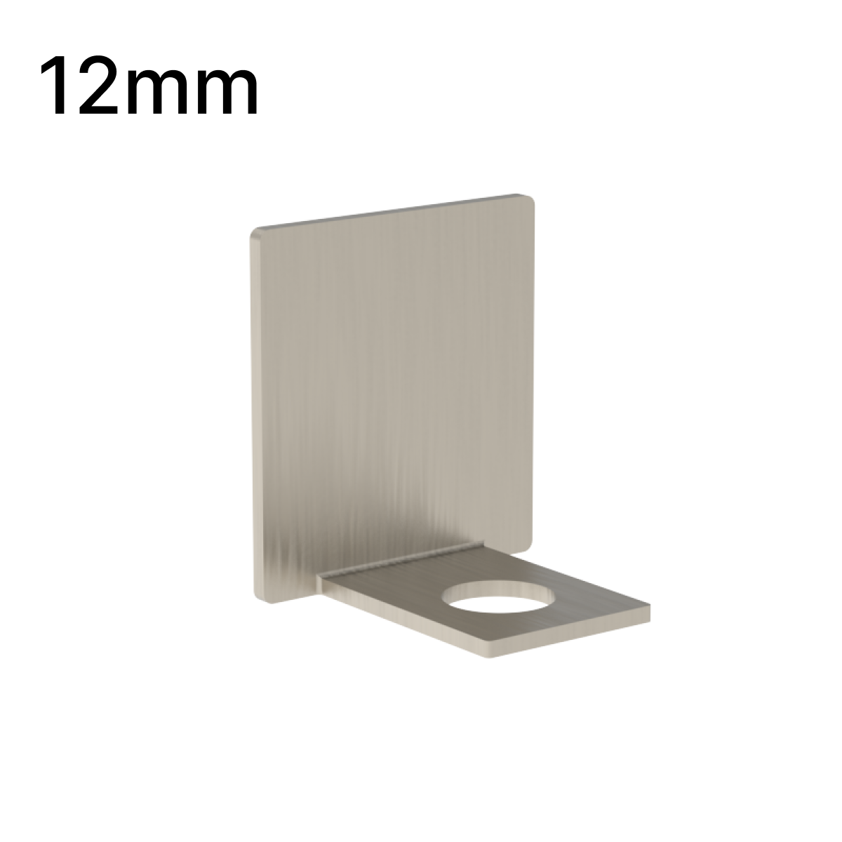 Embout de profilé en U, verre 12 mm — Nickel brossé