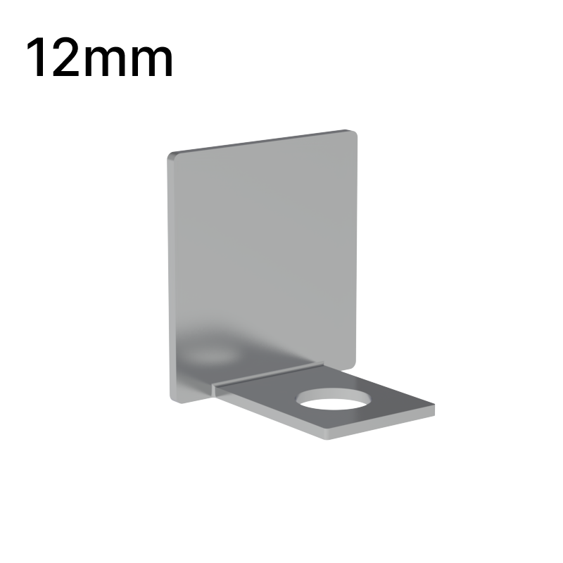 Embout de profilé en U, verre 12 mm — Chrome