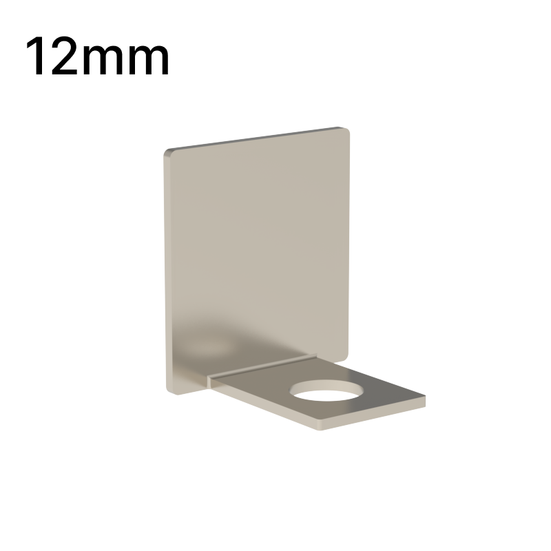 Embout de profilé en U, verre 12 mm — Nickel poli