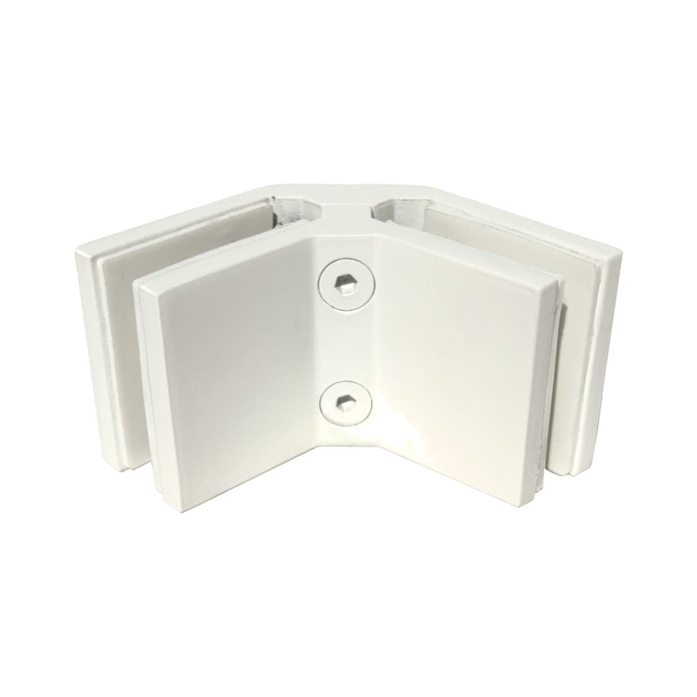 Attache 90° 2 po — L6017 verre-à-verre — fini blanc
