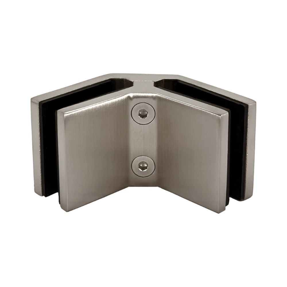 Attache 90° 2 po — L6017 verre-à-verre — fini argent