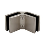 Attache 90° 2 po — L6017 verre-à-verre — fini argent