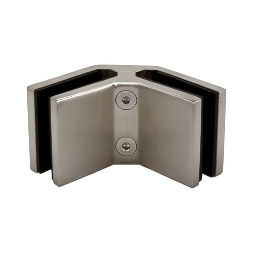 Attache 90° 2 po — L6017 verre-à-verre — fini argent