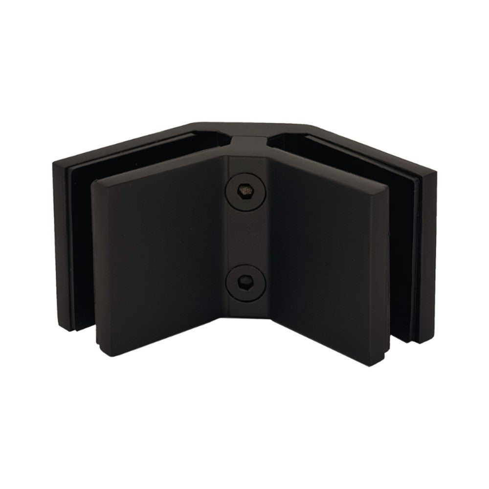 Attache 90° 2 po — L6017 verre-à-verre — fini noir