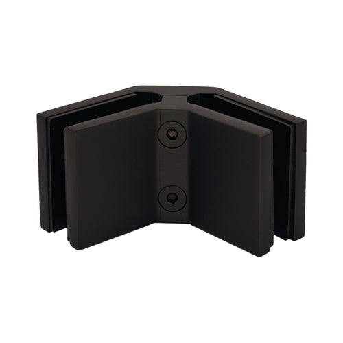 Attache 90° 2 po — L6017 verre-à-verre — fini noir
